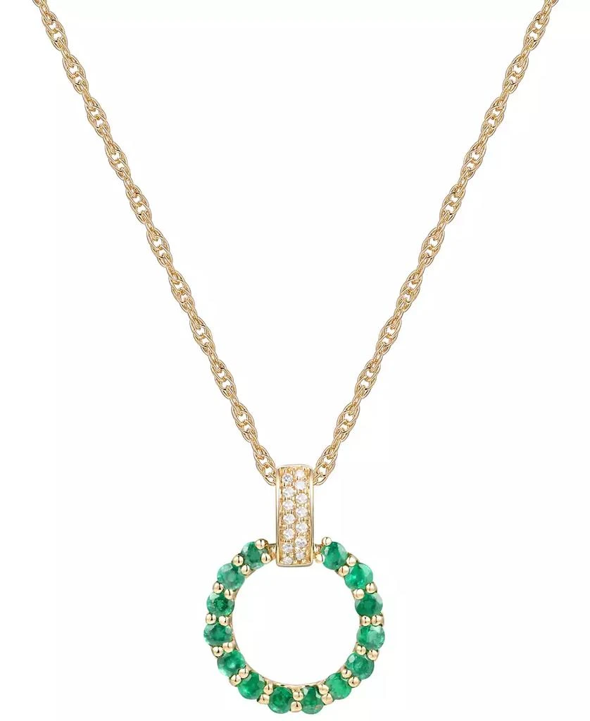 Macy
s Gemstone 
Diamond (1/20 ct. t.w.) Circle 18" Pendant Necklace in 14k Gold 6