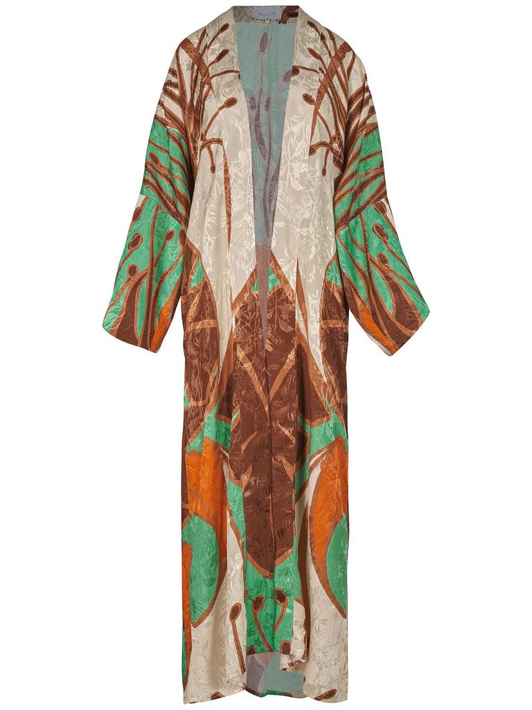 JOHANNA ORTIZ Tropical Pea Jacquard Kimono Dress