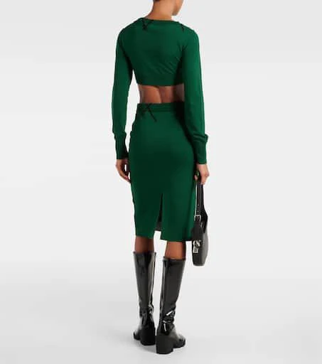 Burberry Argyle cropped cotton sweater 3