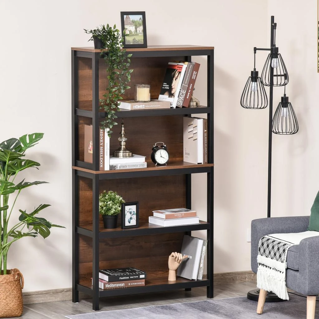 Hivvago 4-Tier Bookshelf for Home or Office with Safety Design 2