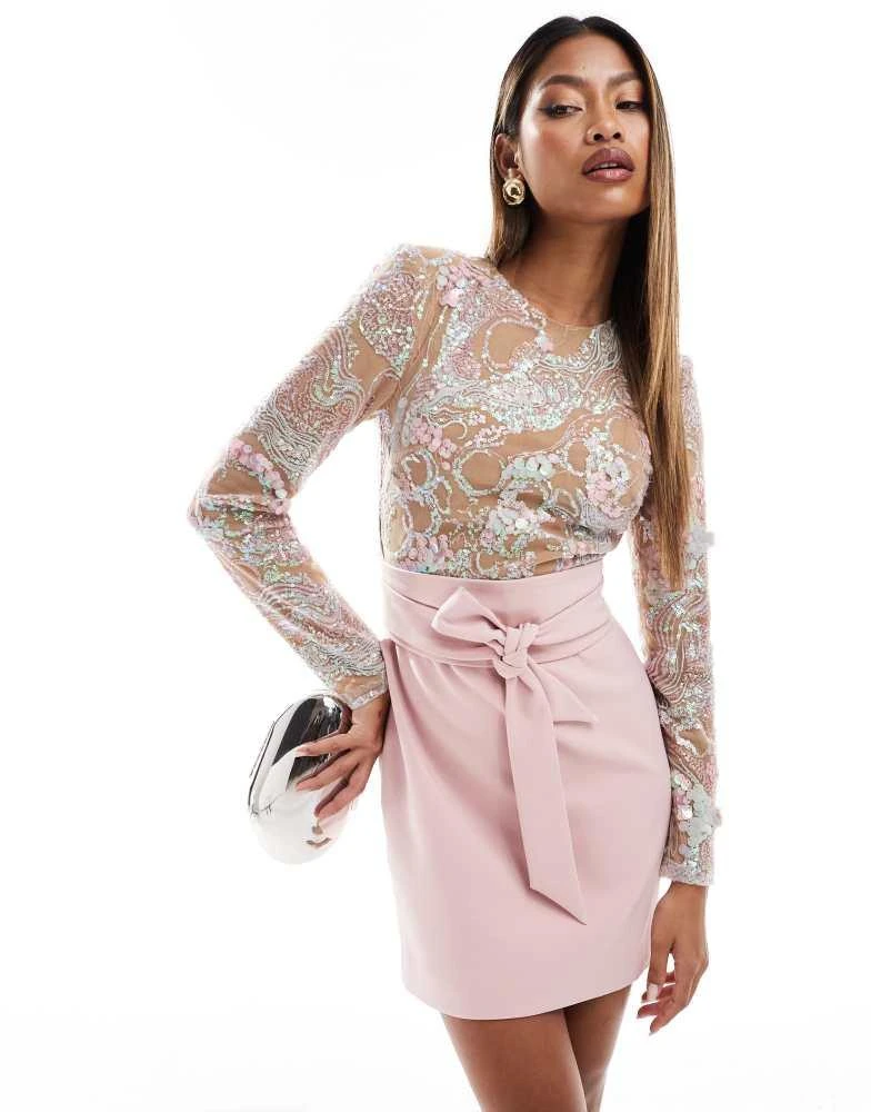 Lavish Alice Lavish Alice embellished mini dress in pink 1