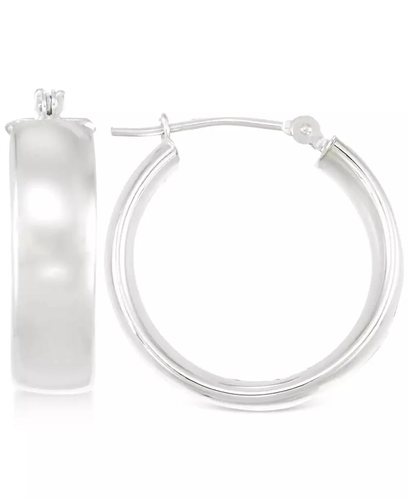 Macy's Polished Wide Hoop Earrings in 10k White Gold 1