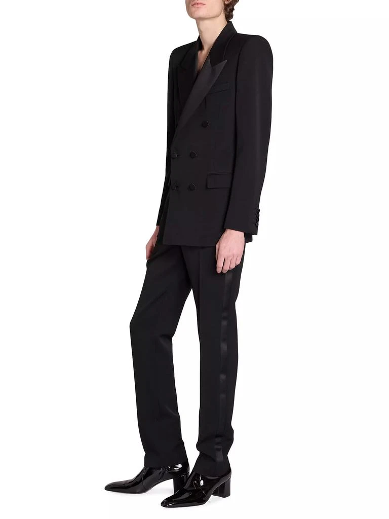 Yves Saint Laurent Highwaisted Tuxedo Pants In Grain De Poudre 7