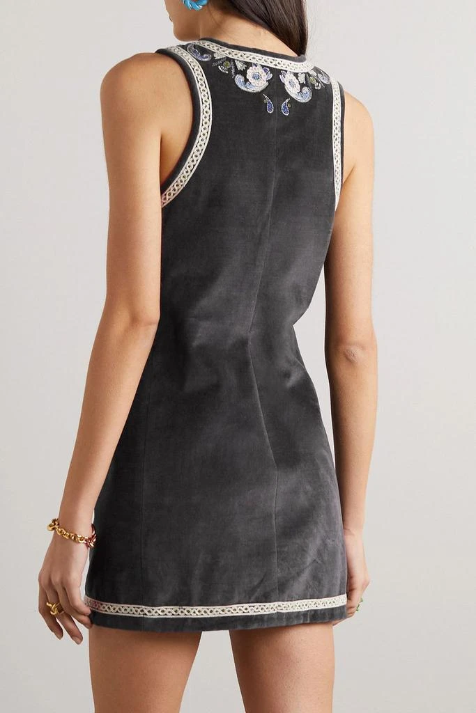 Isabel Marant Belila embroidered cotton-velvet mini dress 3
