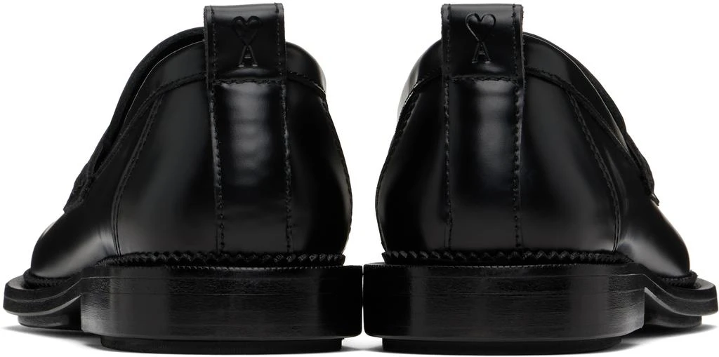 AMI Black Leather Anatomical Toe Loafers 2