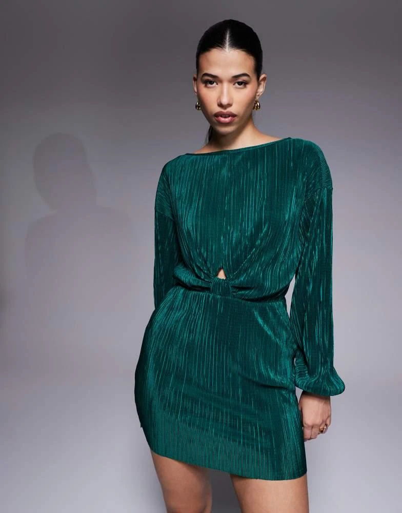 knee length dresses for ladies ASOS DESIGN Ruched Corset Bandeau Mini Dress In Neon Green