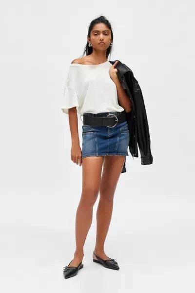 BDG BDG Tatiana Moto Denim Low Rise Micro Mini Skirt 2
