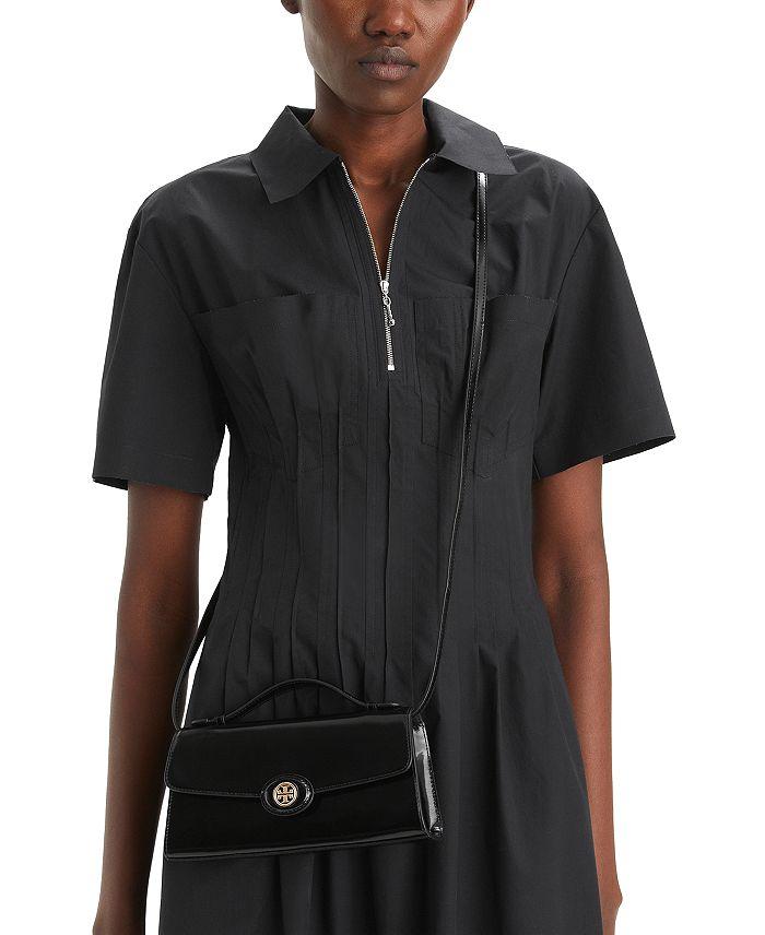 Tory Burch Robinson Spazzolato Top Handle Chain Wallet