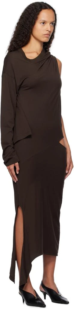 Courrèges Brown Off Shoulder Midi Dress 5