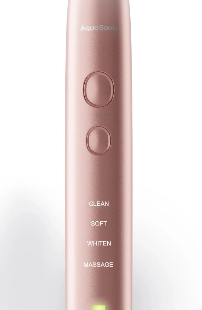 AquaSonic VIBE Series Pink UltraSonic Whitening Toothbrush with 8 DuPont Brush Heads & Travel Case 2