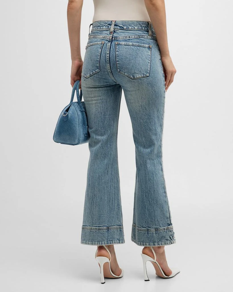 Alice + Olivia Beautiful Embroidered Cropped Bootcut Jeans 6