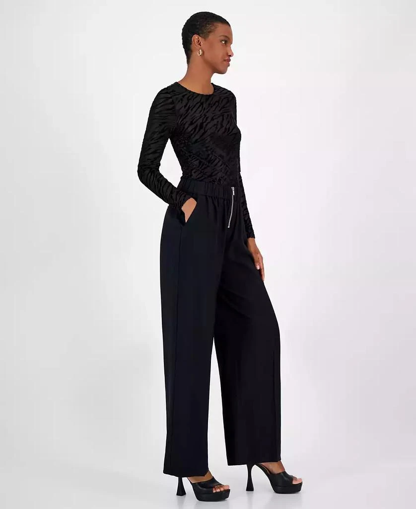 Bar III Women's High-Rise Wide-Leg Zip-Front Pants, Created for Macy’s 2