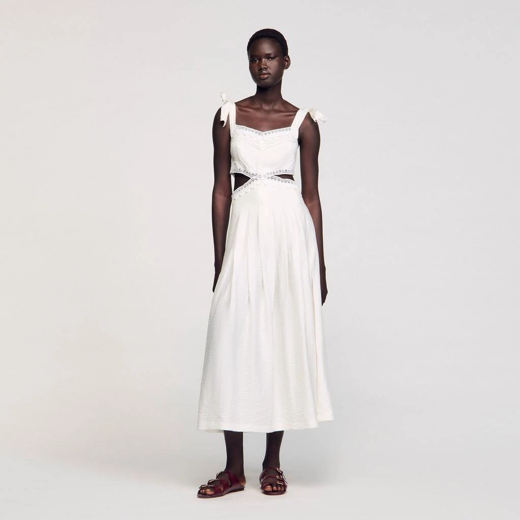Lace trim maxi dress  On Sale Now with Up to 20% Off | Discover Exclusive  Deals & Savings at BeyondStyle  Authentic Sandro apparel &  accessories|female|lace trim maxi dress|p|women with Limited-Time