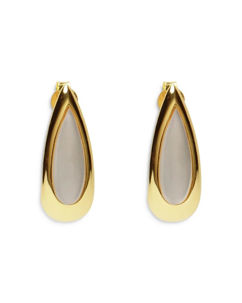 Argento Vivo Mother Of Pearl J Hoop Earrings in 18K Gold Plated Sterling Silver 1