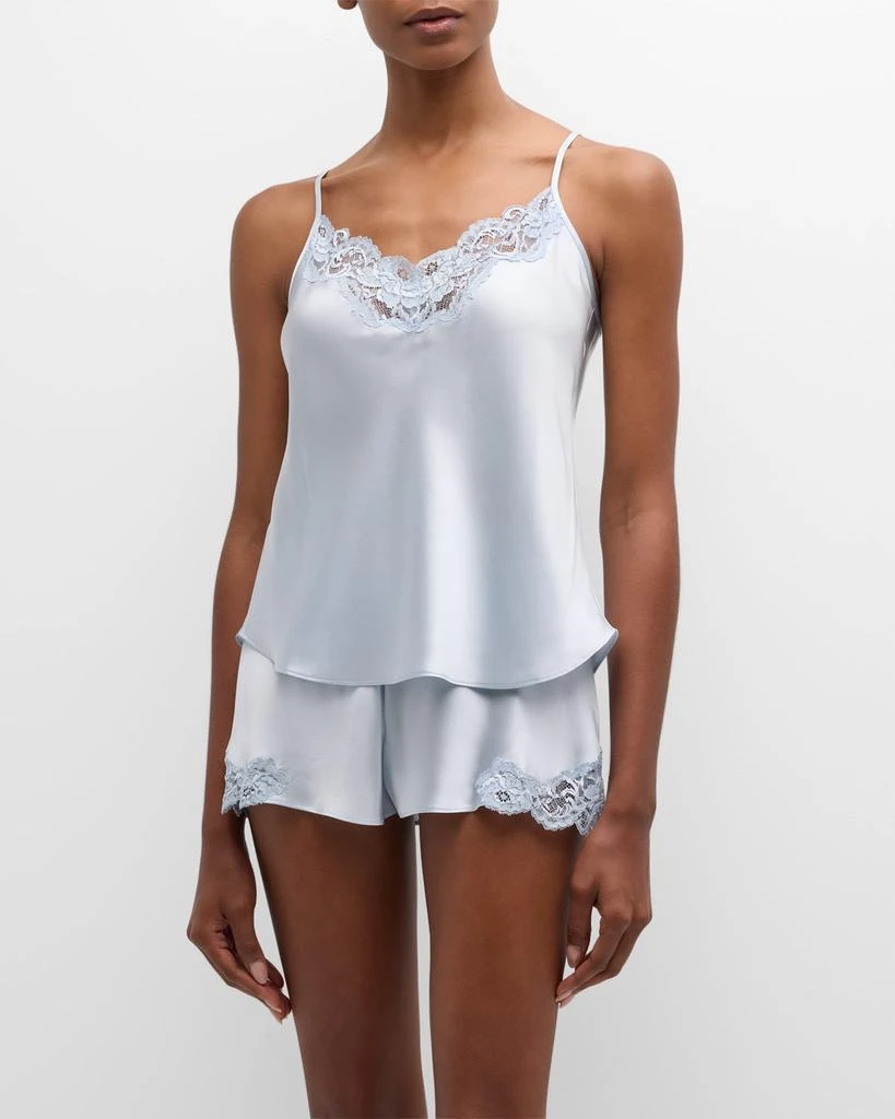 Christine Lingerie Bijoux Short Lace-Trim Silk Pajama Set 4