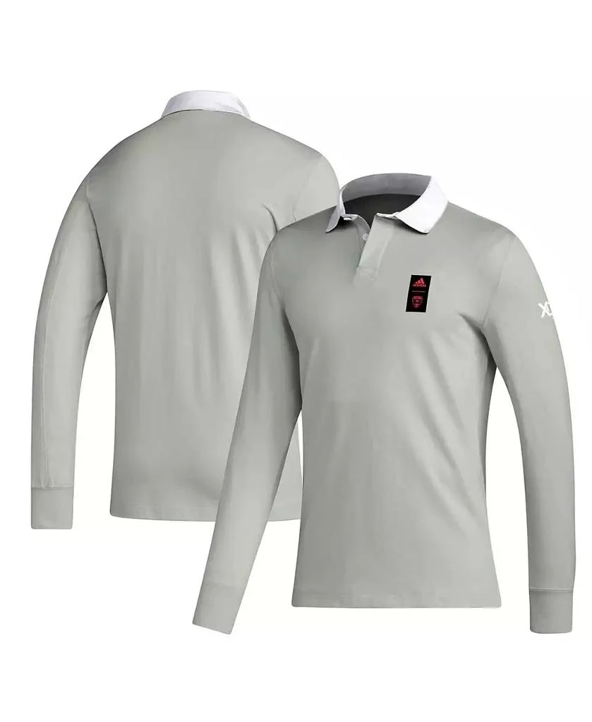 Adidas Men's 2023 Player Gray D.C. United Travel Long Sleeve Polo 1
