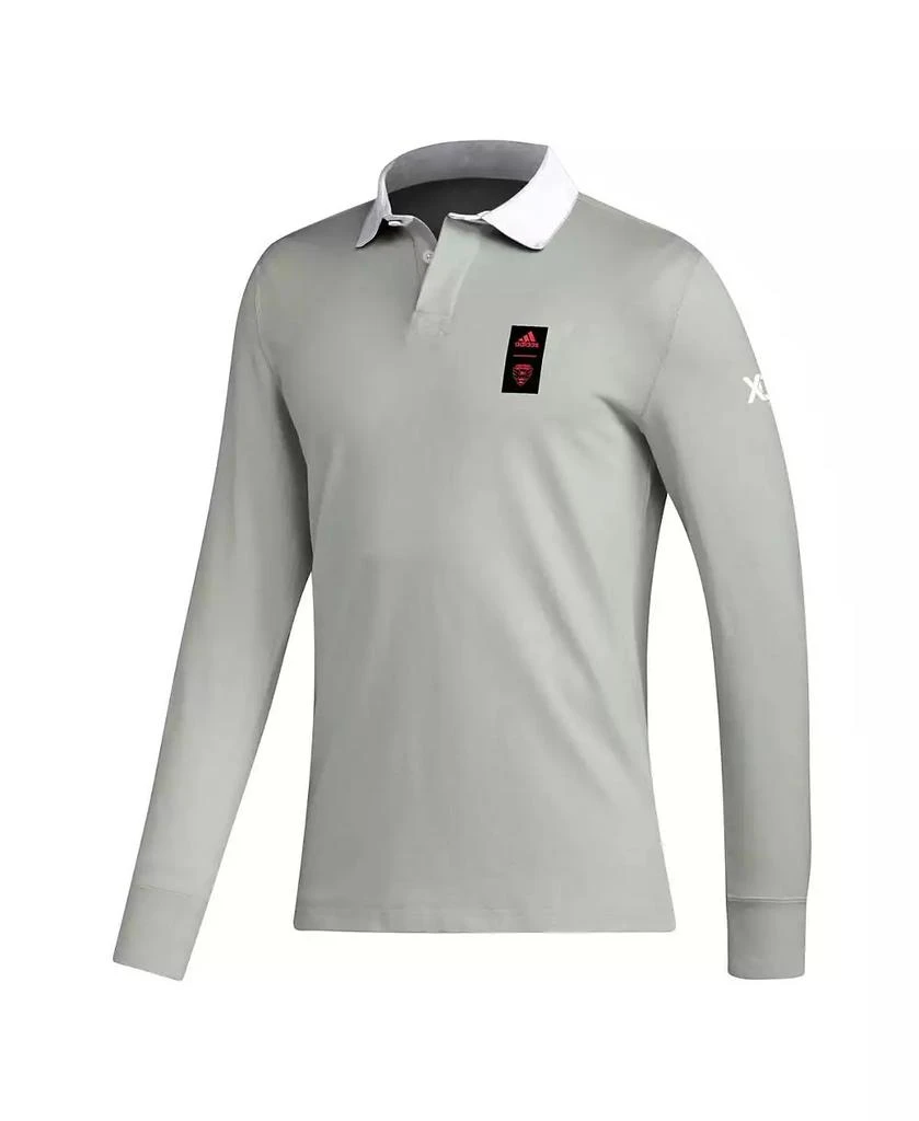 Adidas Men's 2023 Player Gray D.C. United Travel Long Sleeve Polo 3