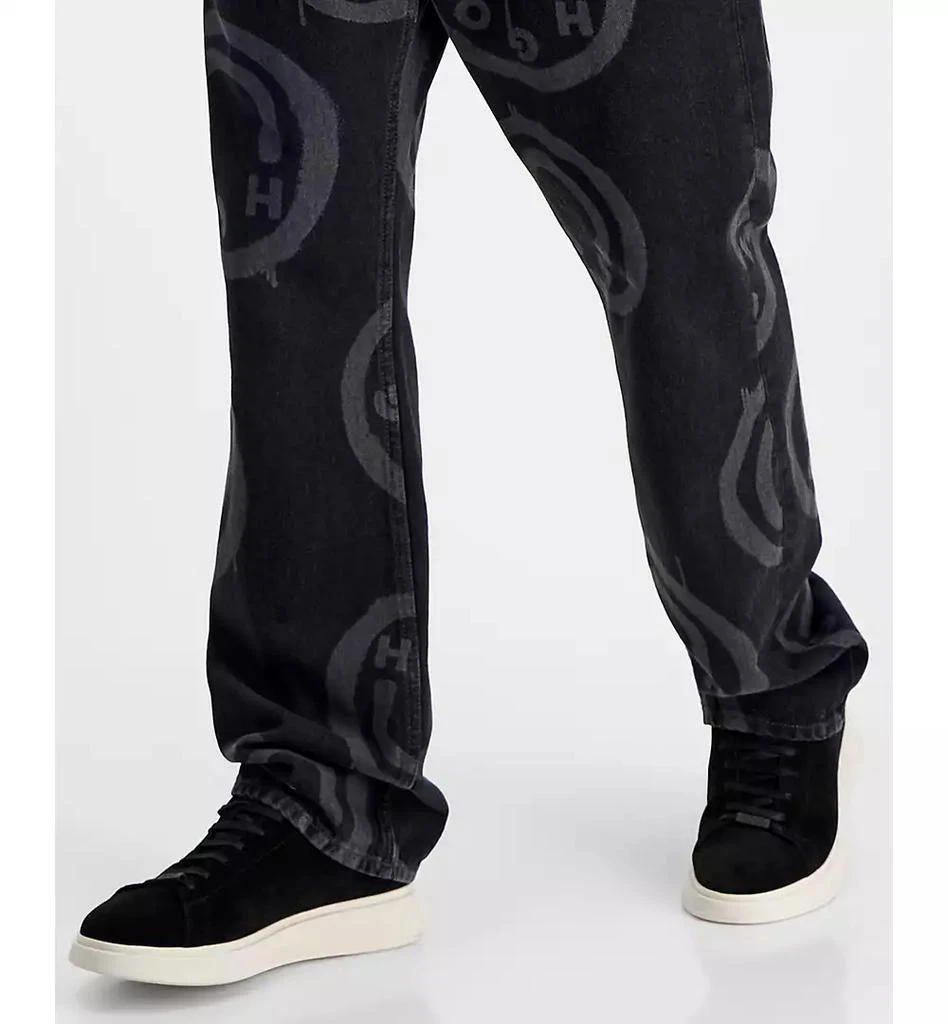 Hugo Boss Men's Nate Relaxed Fit Logo Print Jeans 6