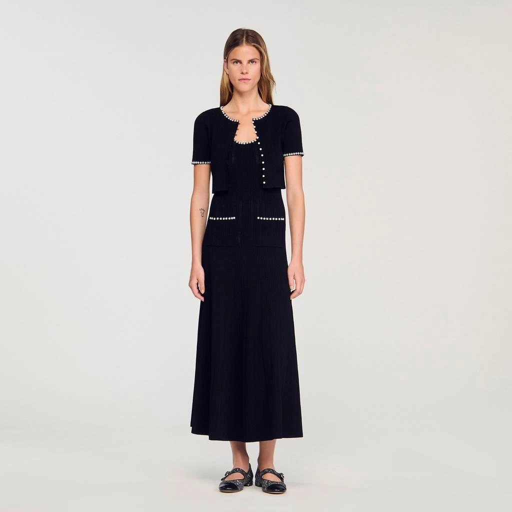 Sandro Cropped beaded cardigan 1