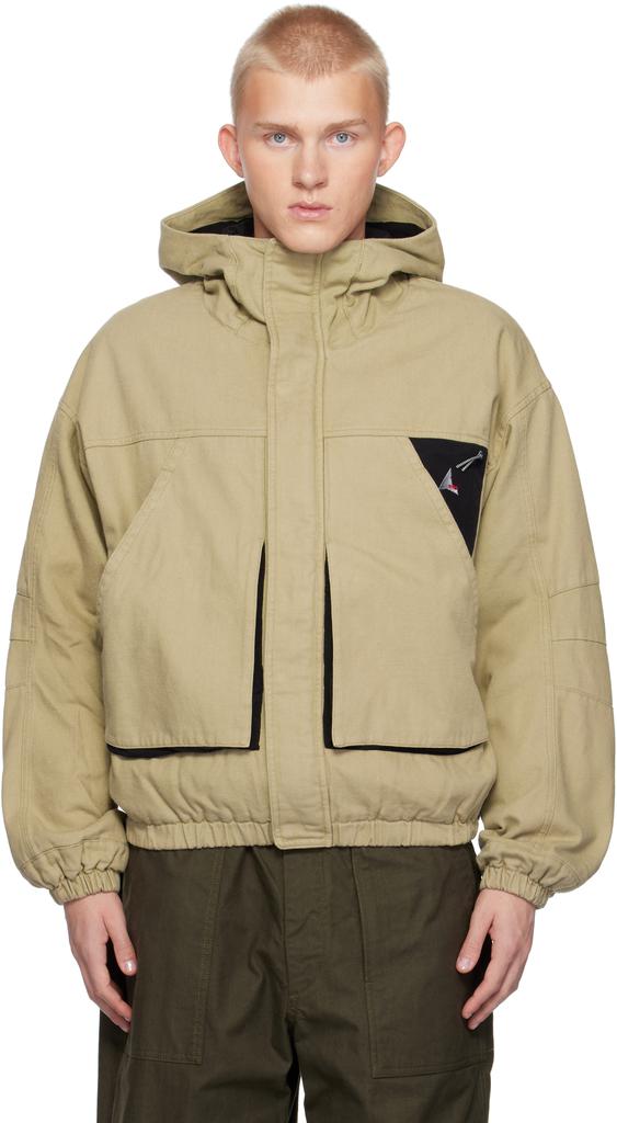 Taupe Canvas Cotton Jacket – On Sale Now with Up to 59% Off