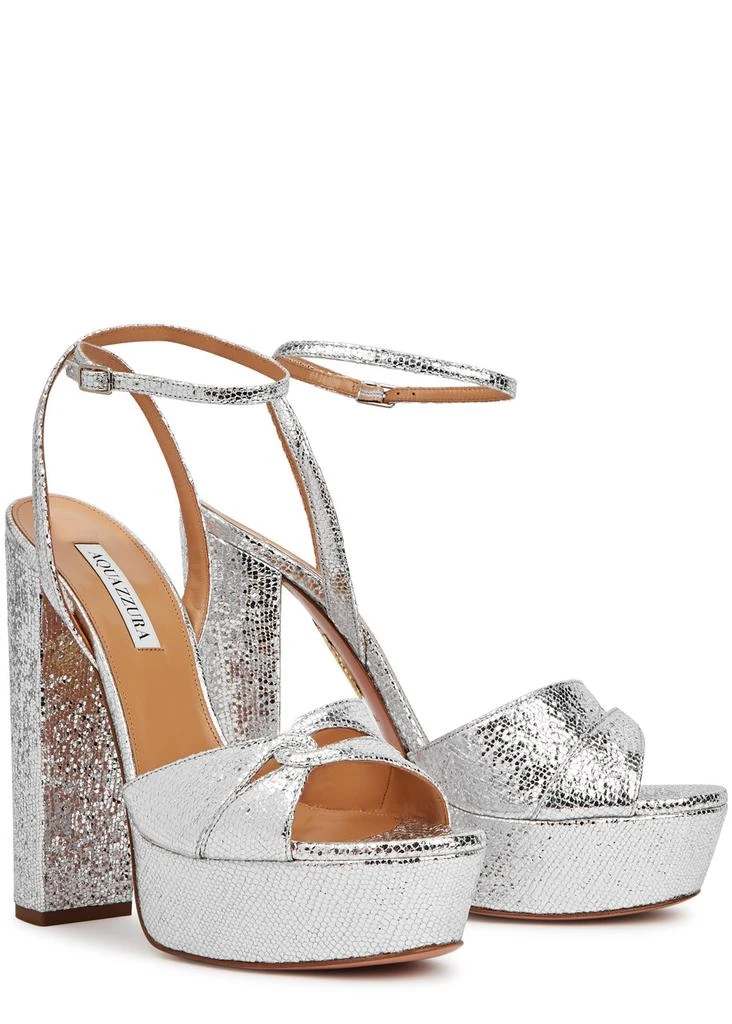 Aquazzura Sinner 140 lizard-effect leather platform sandals 2