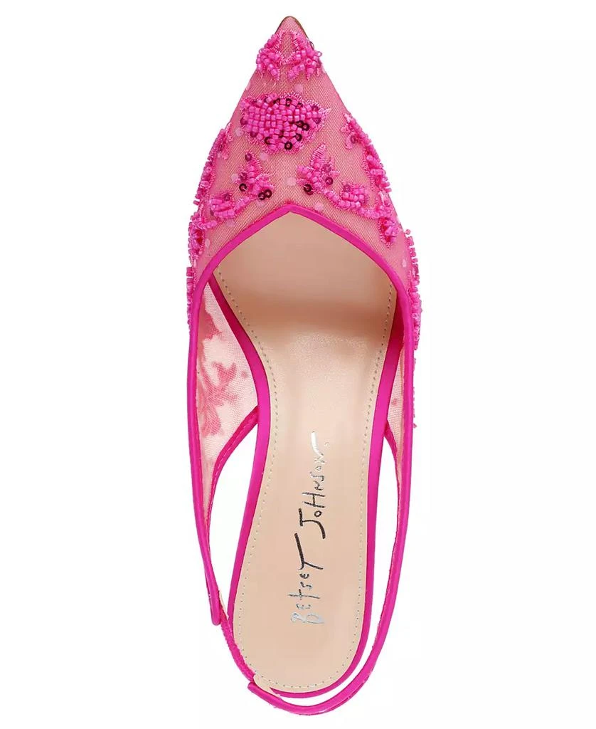 Betsey Johnson Women's Nikki Embroidered Slingback Evening Pumps 4