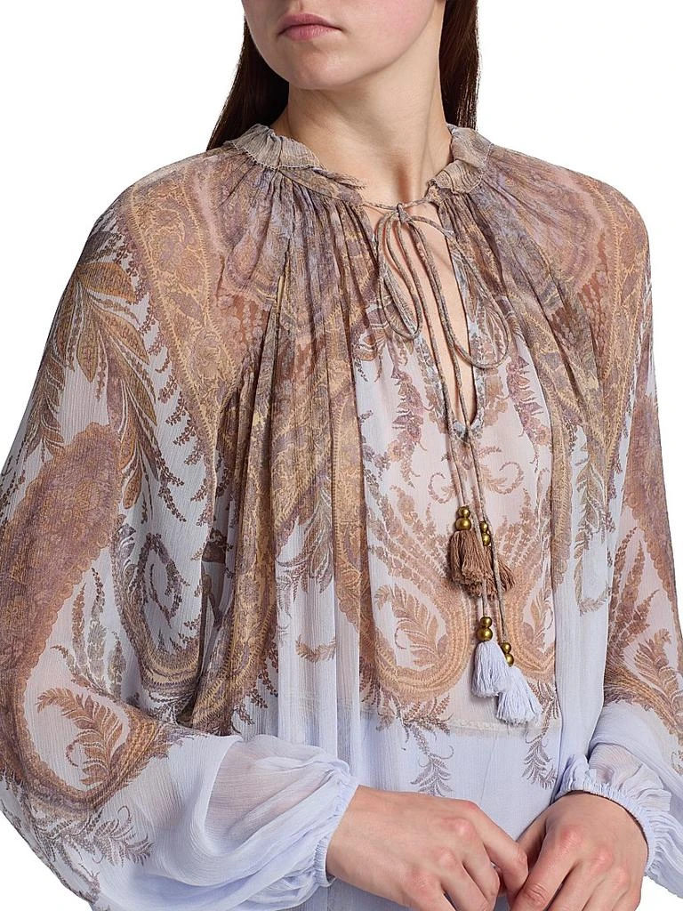 Zimmermann Hypnotic Billow Split-Neck Blouse 6