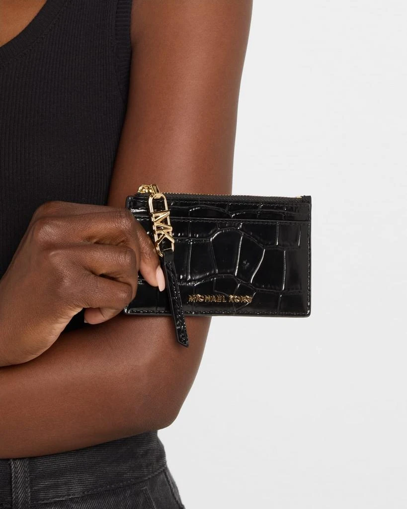 Michael Kors Empire Croc-Embossed Leather Card Holder 2