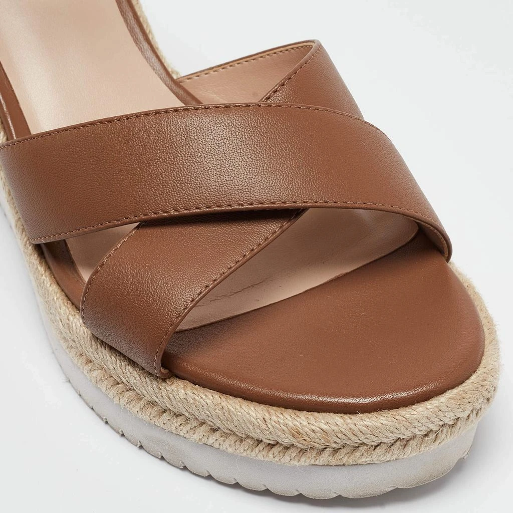 Stuart Weitzman Stuart Weitzman Brown Leather Mykonos Wedge Espadrille Sandals Size 40.5 7