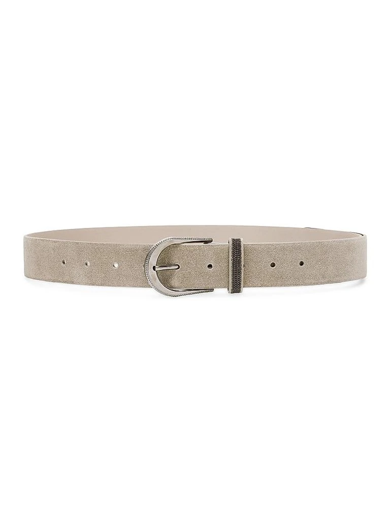 Brunello Cucinelli Suede Belt with Monili 1