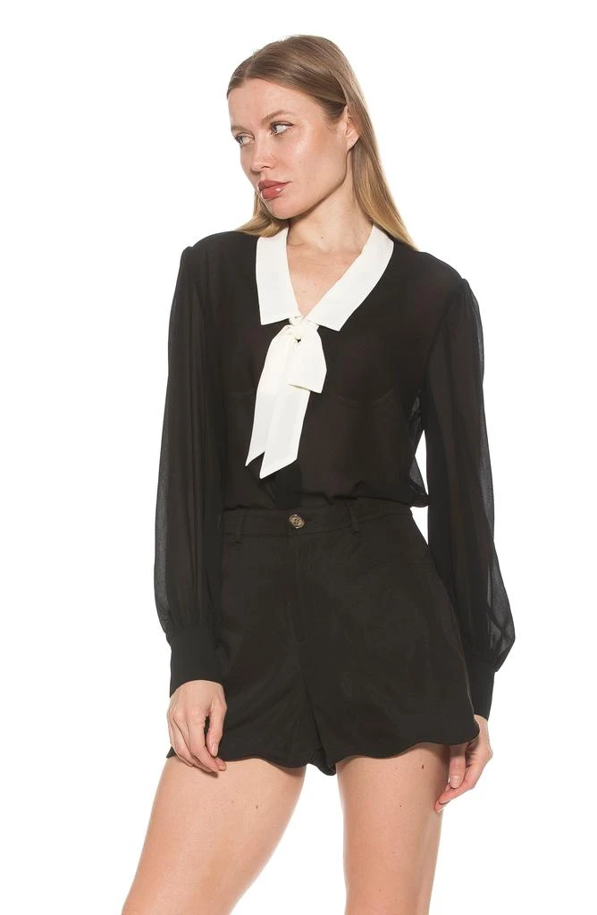 ALEXIA ADMOR Serena Long Sleeve Tie Neck Blouse 4