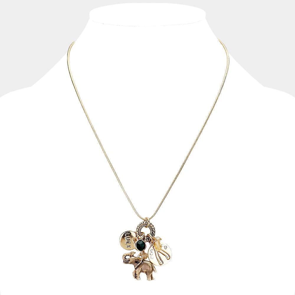 FASHNZFAB Elephant Luck Pendant Necklace