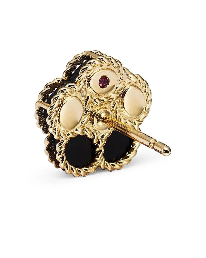 Roberto Coin 18K Yellow Gold Daisy Diamond 
Black Onyx Stud Earrings - Exclusive 4