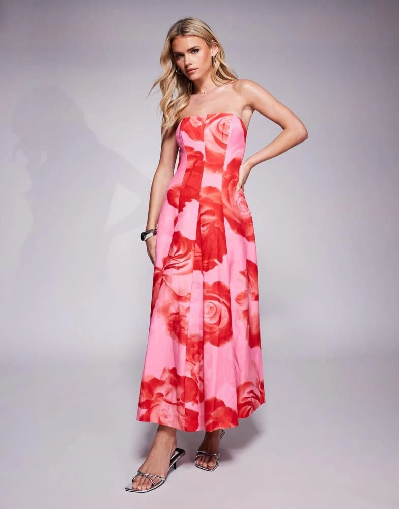 knee length dresses for ladies Adoria Sequin Cut Out Maxi Dress / Pale Pink | Meshki main image 0