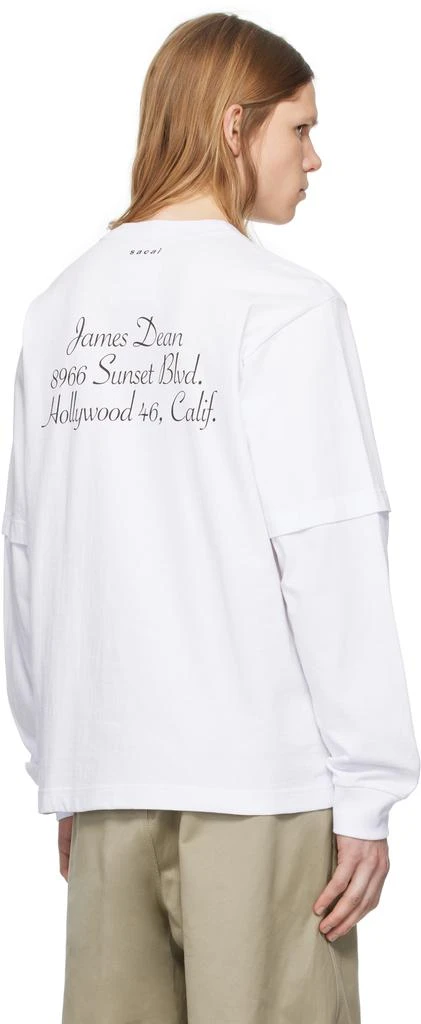 Sacai White 'James Dean' L/S T-shirt 3