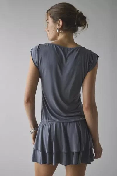 Motel Motel Lalana Boxy Drop Waist Tiered Mini Dress 3