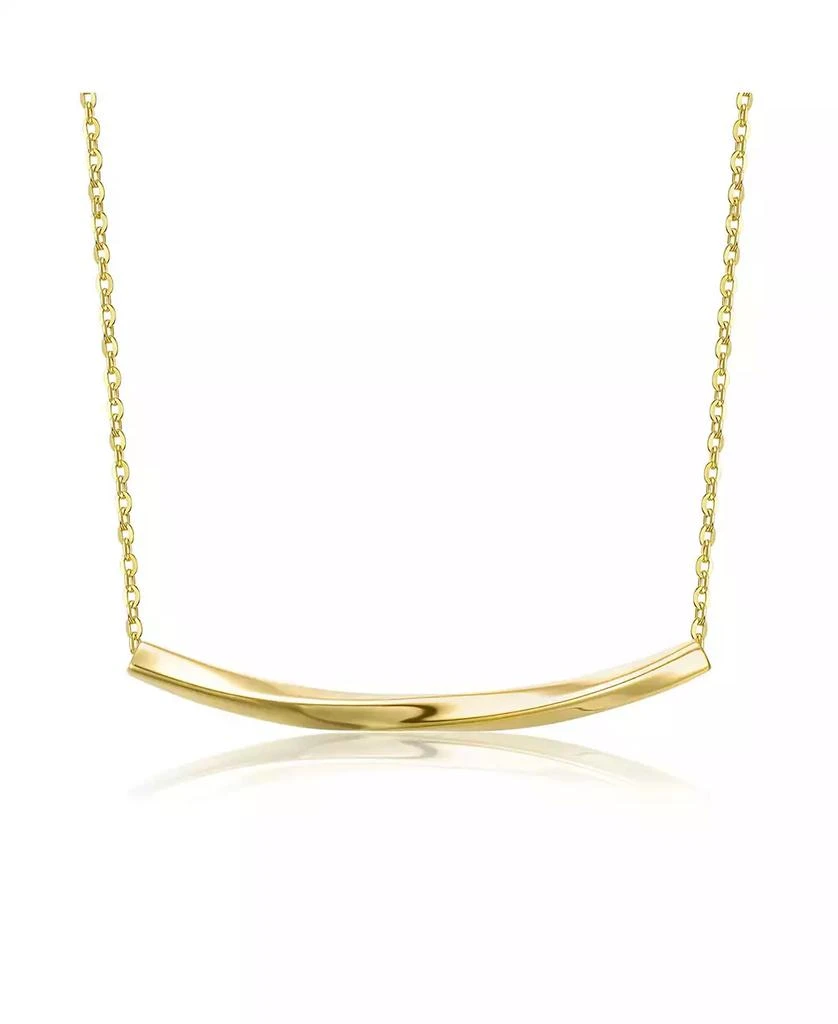 Genevive 14K Gold Plated Sleek Bar Necklace