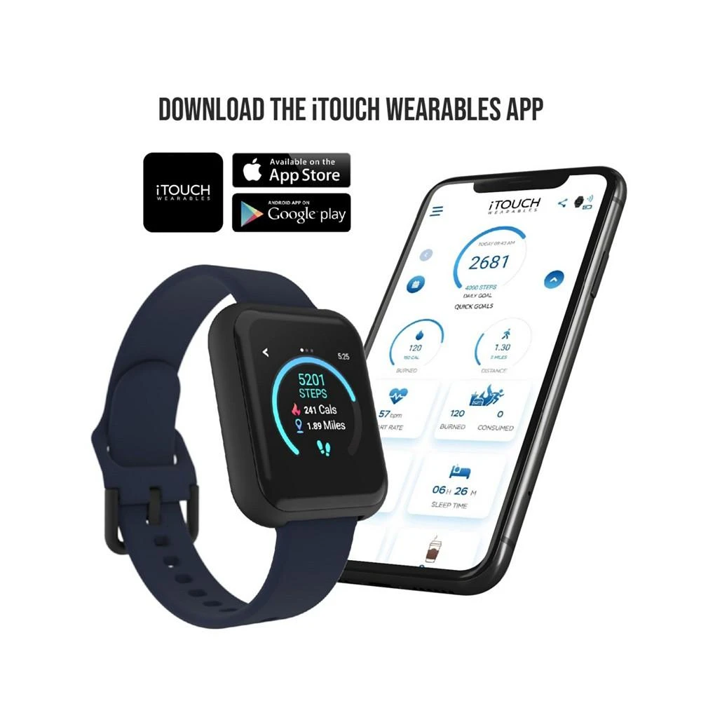 iTouch Air 3 Unisex Heart Rate Navy Strap Smart Watch 6