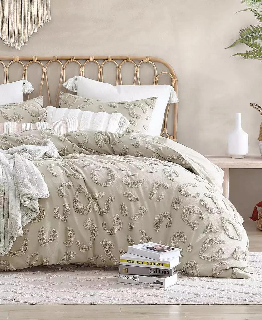 Peri Home Chenille Leopard Linen 3 Piece Comforter Set 1