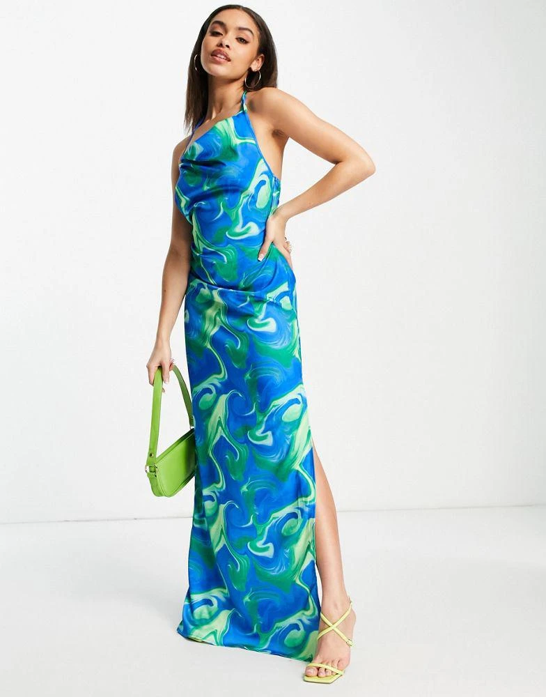 green emerald velvet dress Pink & Green main image 0