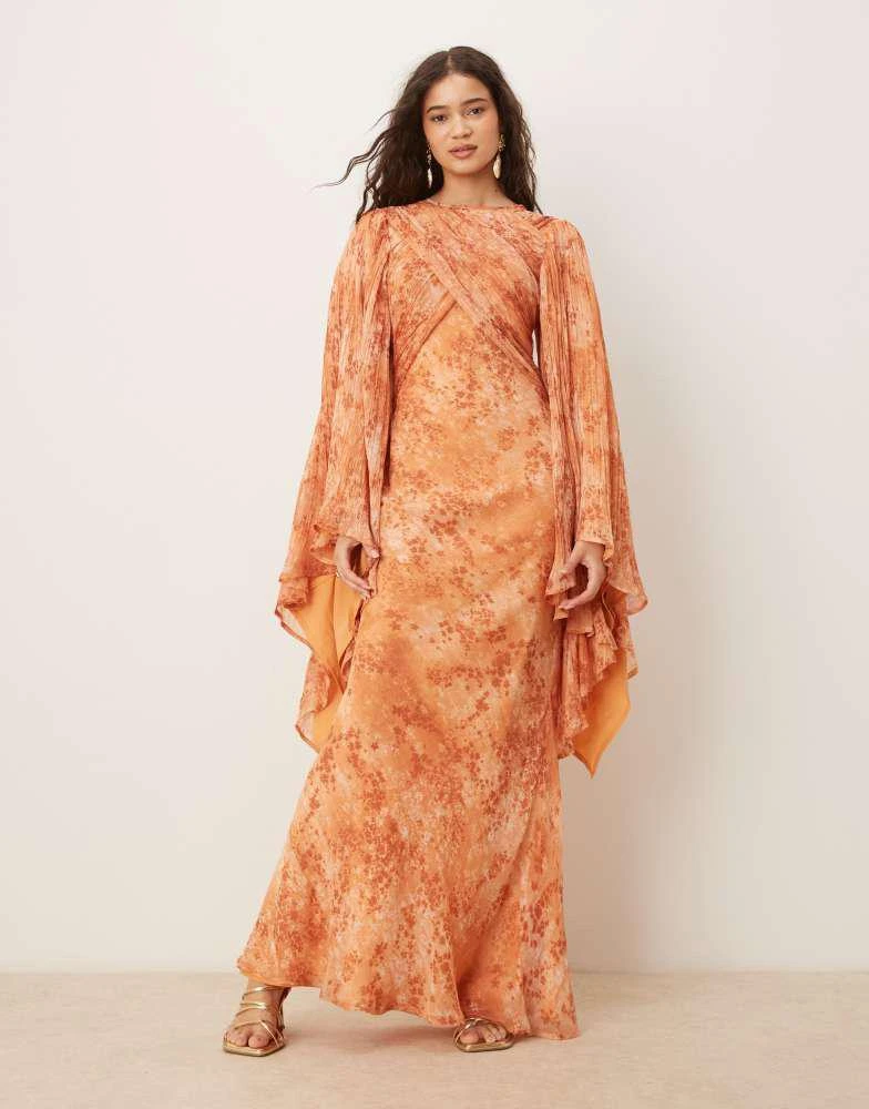 ASOS ASOS DESIGN exaggerated sleeve wrap bias maxi dress in brown floral print - Dresses & Skirts - Free Shipping - BeyondStyle ASOS ASOS DESIGN exaggerated sleeve wrap bias maxi dress in brown floral print - Dresses & Skirts - Free Shipping - BeyondStyle