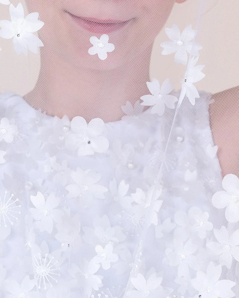 White Label by Zoe Girl's Lauren 3D Flower Embellished Tulle Dress, Size 2-12 2