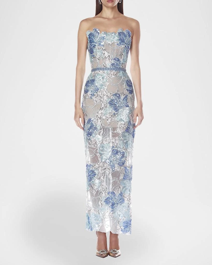 BRONX AND BANCO Jasmine Maraya Strapless Sequined Midi Dress 2