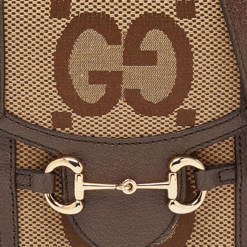 Gucci Gucci Beige Jumbo GG Canvas and Leather Horsebit 1955 Crossbody Bag 5