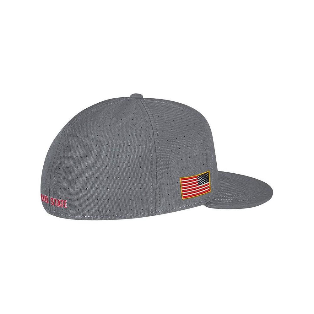 Nike Men's Gray Ohio State Buckeyes USA Side Patch True AeroBill Performance Fitted Hat