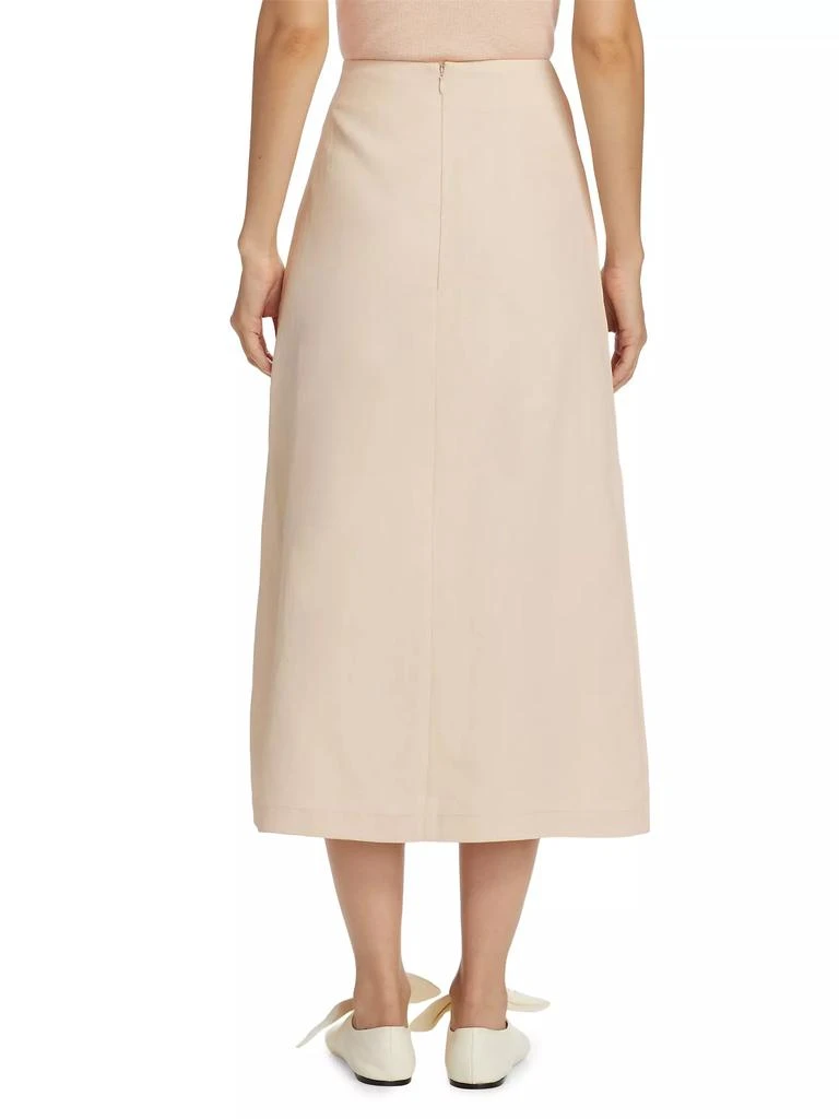 Co Linen Curved-Seam Midi-Skirt 5