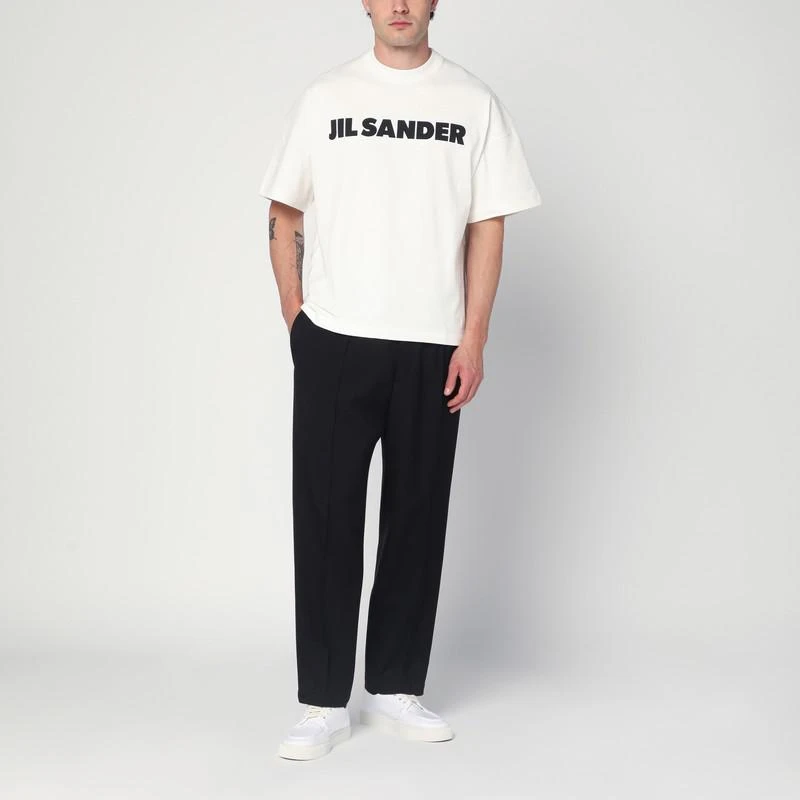Jil Sander White wide t-shirt with logo 2