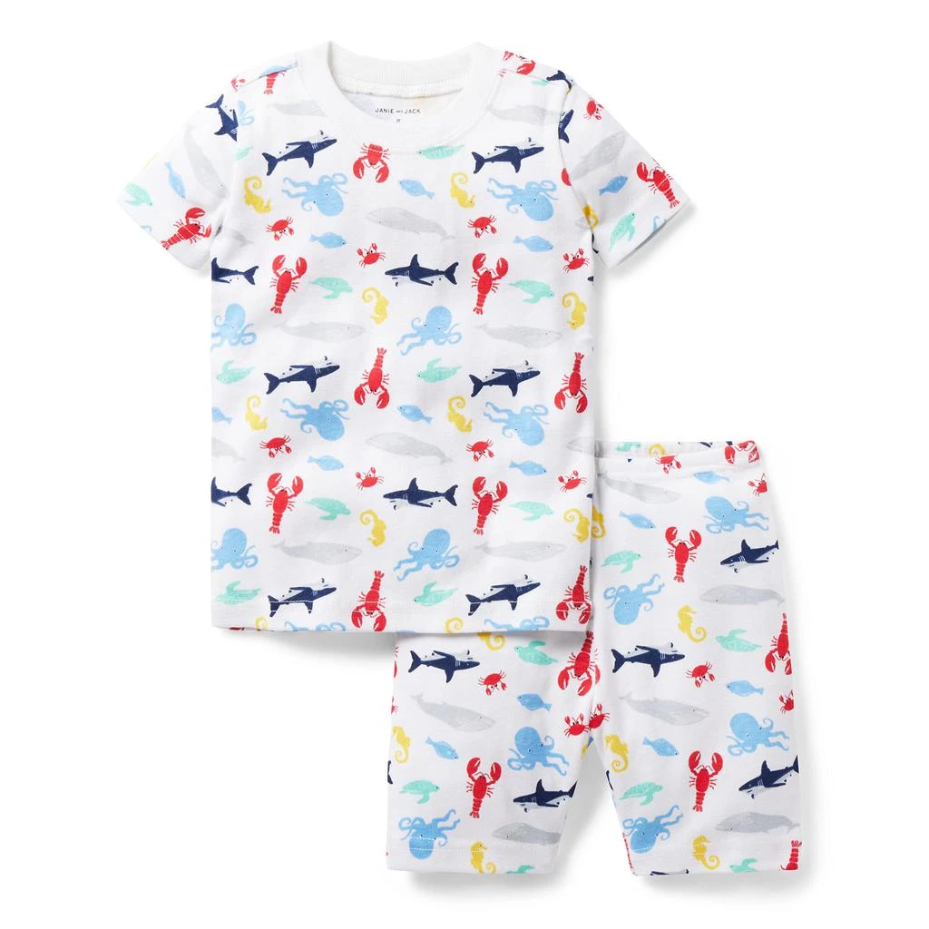 Janie and Jack Ocean Friends Short Tight Fit Sleepwear (Toddler/Little Kids/Big Kids) 1