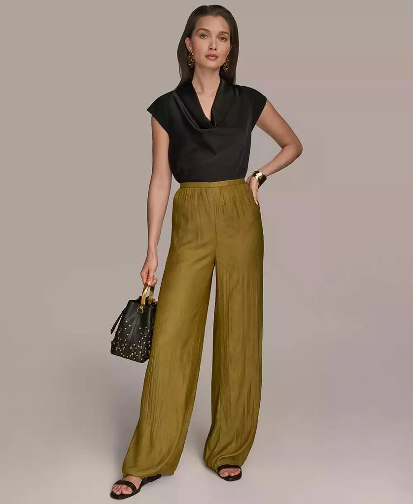 Donna Karan Women's Textured Wide-Leg Pants 4