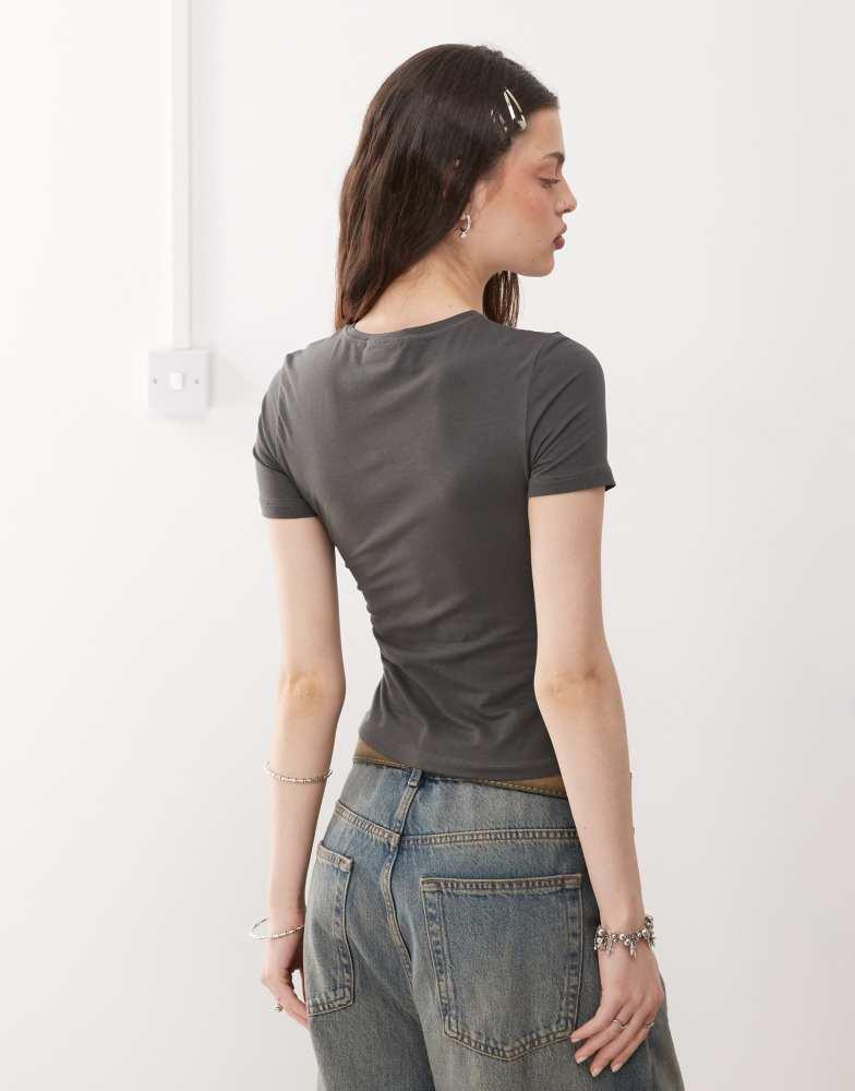 Weekday Weekday slim fit t-shirt in charcoal exclusive to ASOS